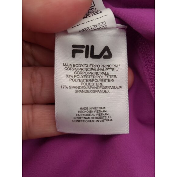 Fila Ladies Funnel Neck Moisture Wicking Active Training Hoodie Purple Large - Picture 8 of 8